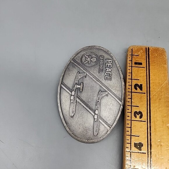 Peace Sentinel #199 Belt Buckle Made In Saudi Arabia Silver Airplane - Picture 4 of 4